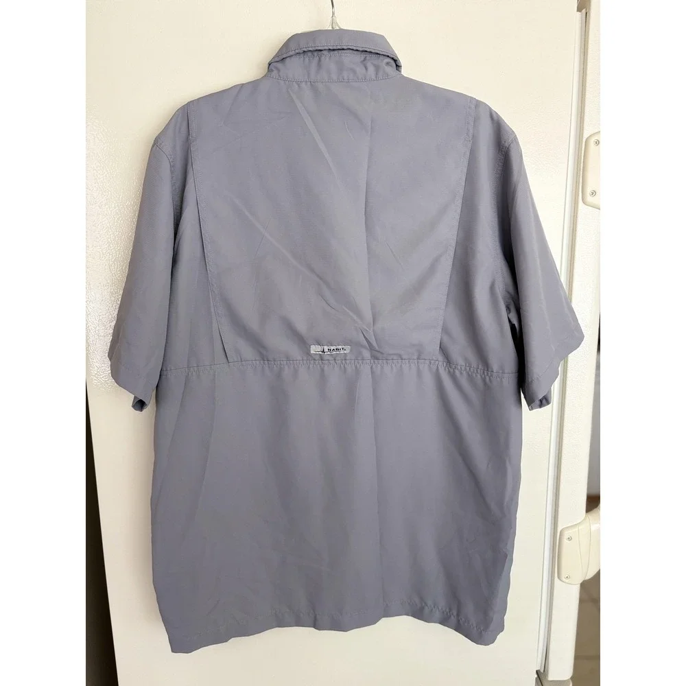 Habit Fishing Shirt Mens Medium Sharkskin UPF‎ 40+ Vented Pockets Performance